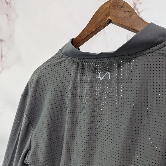 TLF Apparel Jacket Womens Medium Maddox Gray Half Zip Jacket Crop Athletic - Picture 8 of 13